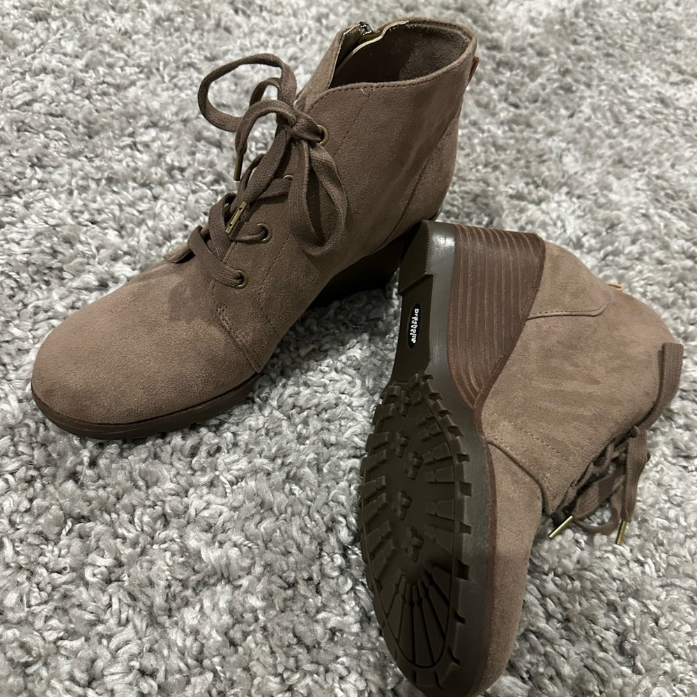 Brown Suede Lace-Up Ankle Boots - Women
